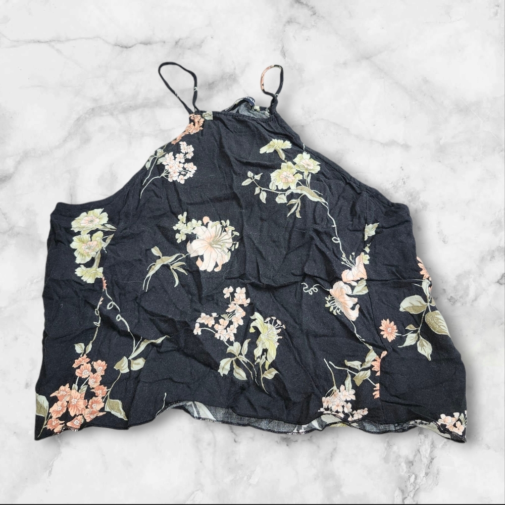 Floral Black Halter Top